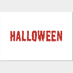 Halloween Word in Creepy Red Dripping Blood Lettering Posters and Art